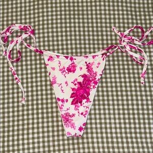 Frankie's Bikinis Pink Floral Bikini Bottom